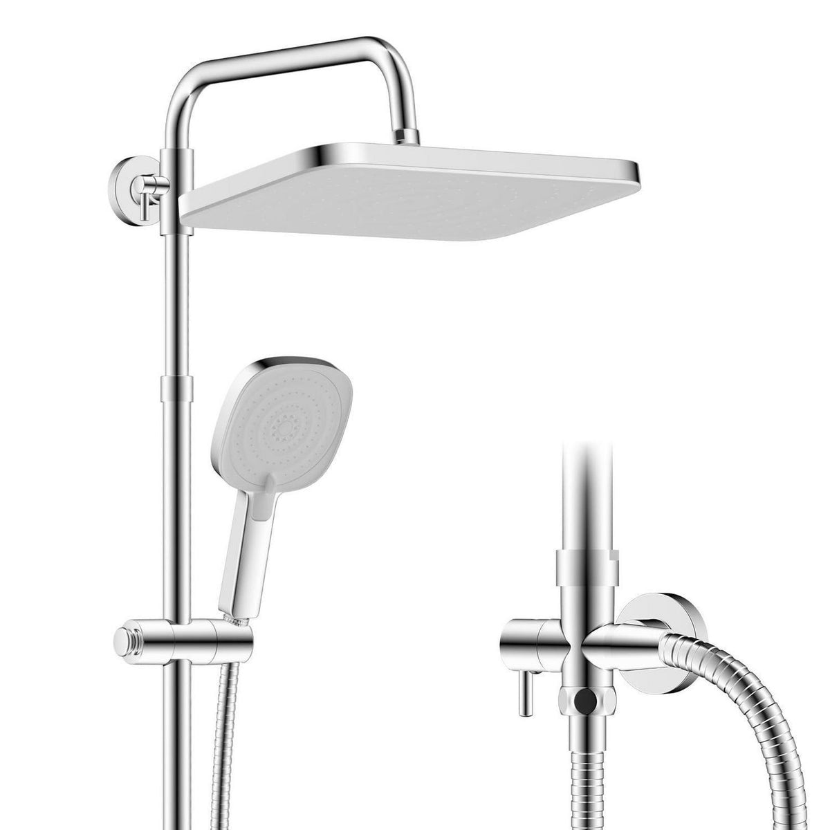 Selbstreinigendes Regenbrause-Set mit Edelstahl Duschstange