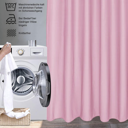 Rosa Duschvorhang 180x220 cm – Textil, Waschbar & Wasserdicht