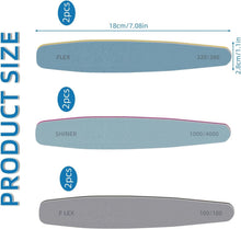 6er Set Profi Nagelfeilen für Maniküre, Acryl & Gelnägel