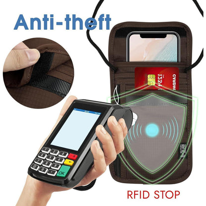 Brustbeutel mit RFID-Schutz, wasserdicht, Braun