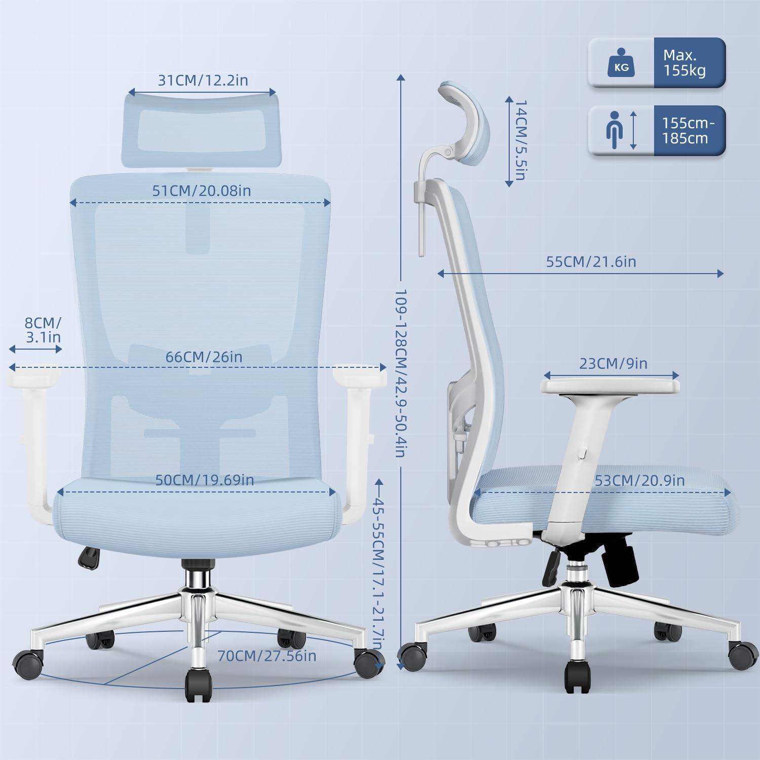 Ergonomischer Bürostuhl mit Lendenwirbelstütze und Wippfunktion