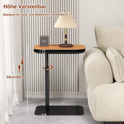 Drehbarer C-Form Beistelltisch Höhenverstellbar & 360° rotierend