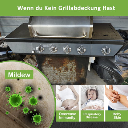 Wetterfeste Grillabdeckung 90x70x110cm für Gasgrills – Schwarz