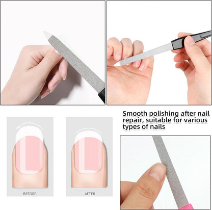 6er-Set Nagelfeilen Maniküre Pediküre Profi Metall Feilen Schwarz