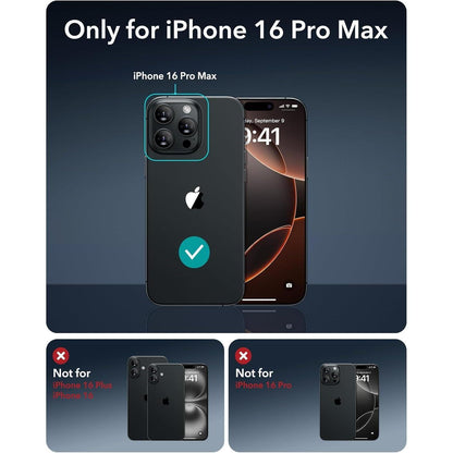 iPhone 16 Pro Max Hülle mit Kamerasteuerung, MagSafe, Militärschutz, Schwarz