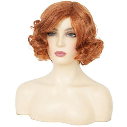 Braune Lockenkopf Perücke Damen Honigblond 30er 70er Jahre Perücke