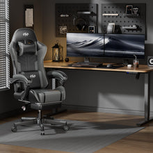 Gaming Stuhl Ergonomisch Bürostuhl Racing Gamer Schwarz-Grau