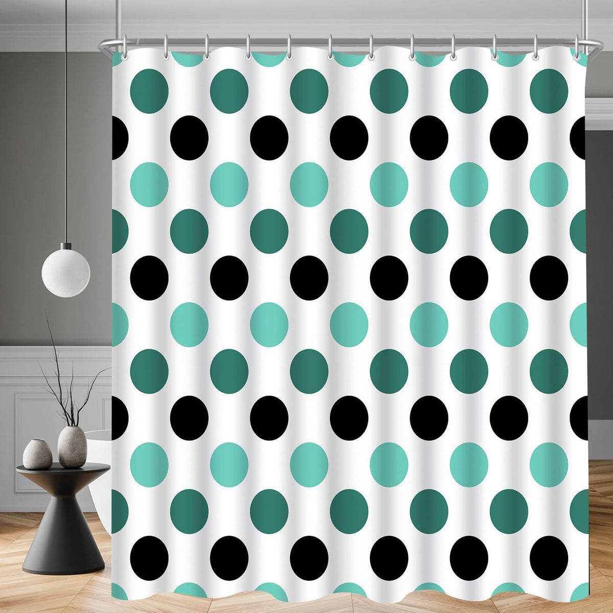 Duschvorhang Punktmuster 180x200 cm – Wasserabweisend & Waschbar