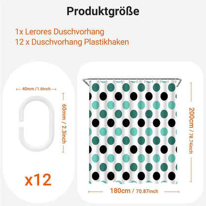 Duschvorhang Punktmuster 180x200 cm – Wasserabweisend & Waschbar