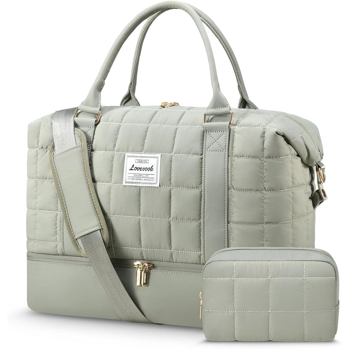 Reisetasche Damen mit Schuhfach & Nassfach, Kliniktasche M Grün