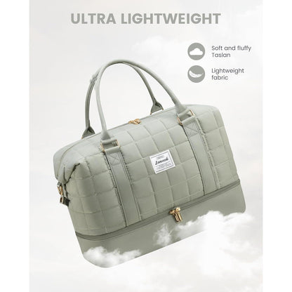 Reisetasche Damen mit Schuhfach & Nassfach, Kliniktasche M Grün
