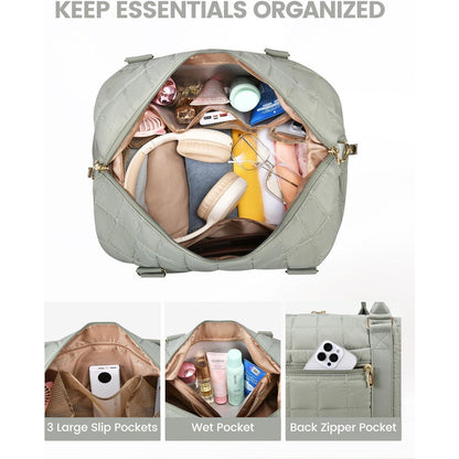 Reisetasche Damen mit Schuhfach & Nassfach, Kliniktasche M Grün