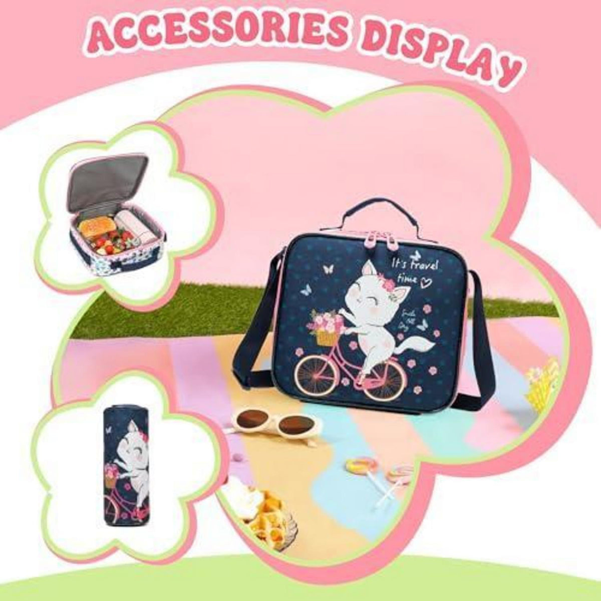 Kinder Trolley Rucksack mit Rollen – Schulranzen Set für Mädchen