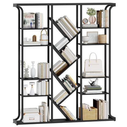 Baumförmiges Bücherregal 6-Tier mit 17 Fächern – Schwarz