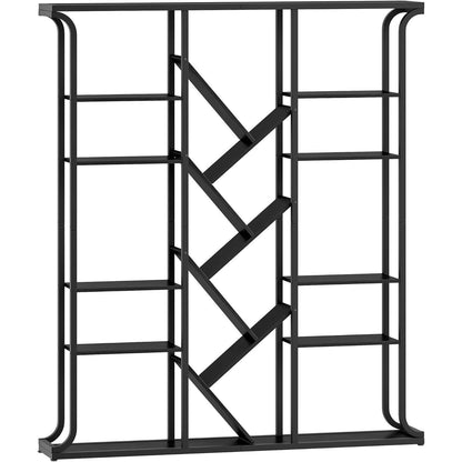 Baumförmiges Bücherregal 6-Tier mit 17 Fächern – Schwarz
