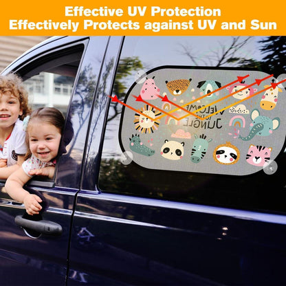 Baby Auto Sonnenschutz – 2er Set mit Tier Motiven
