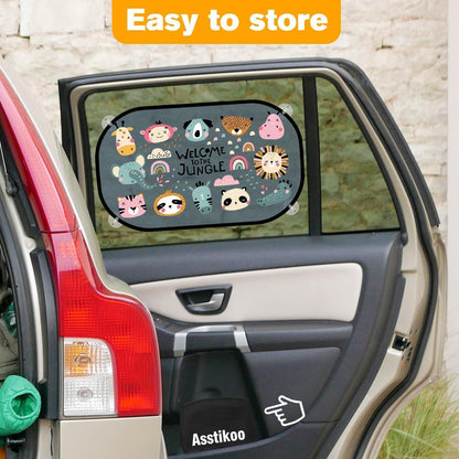 Baby Auto Sonnenschutz – 2er Set mit Tier Motiven