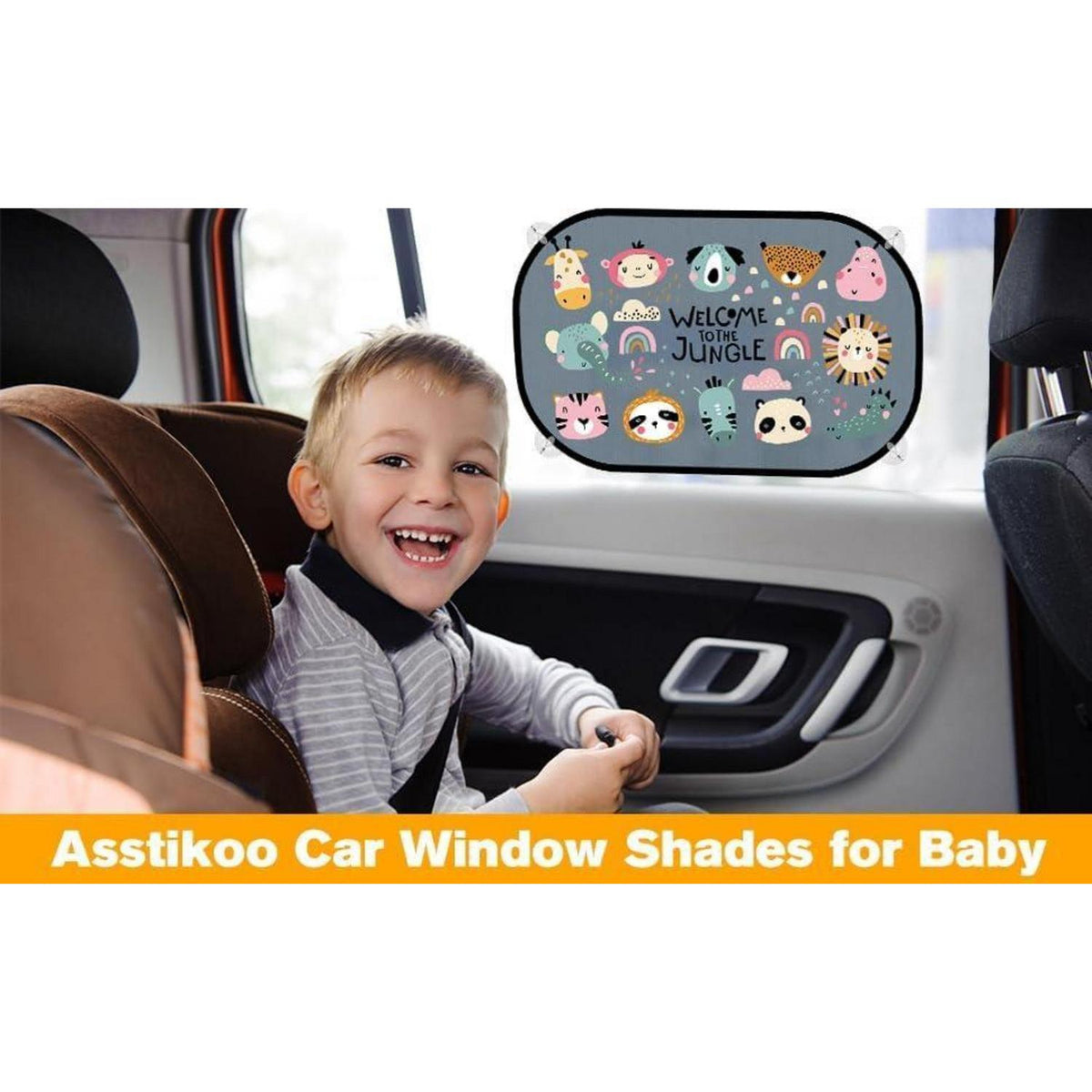 Baby Auto Sonnenschutz – 2er Set mit Tier Motiven