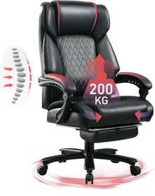 Ergonomischer Bürostuhl mit Lendenwirbelstütze 200KG Schwarz