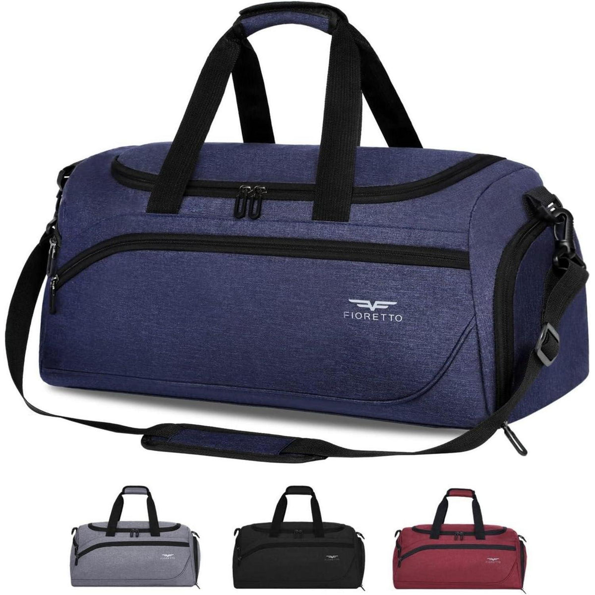 Sporttasche mit Schuhfach & Nassfach, Navy Blau