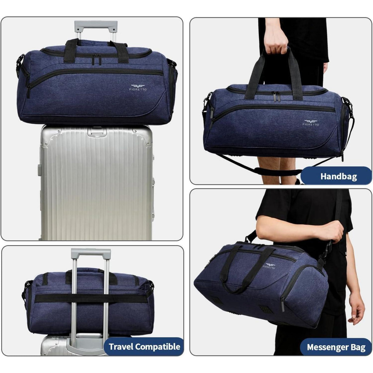 Sporttasche mit Schuhfach & Nassfach, Navy Blau