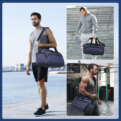 Sporttasche mit Schuhfach & Nassfach, Navy Blau