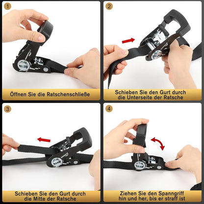 2x Spanngurte 6m mit Ratsche – TÜV/GS geprüft & sicher