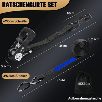 2x Spanngurte 6m mit Ratsche – TÜV/GS geprüft & sicher