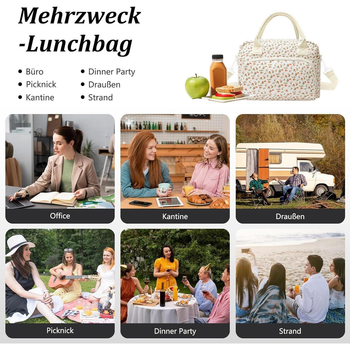 Kühltasche 12L – Isoliertasche für Lunch, Picknick & Unterwegs