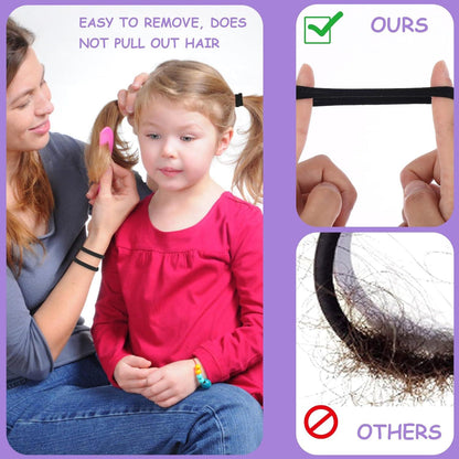 100 Stück Damen Nylon Haargummis Schwarz - Keine