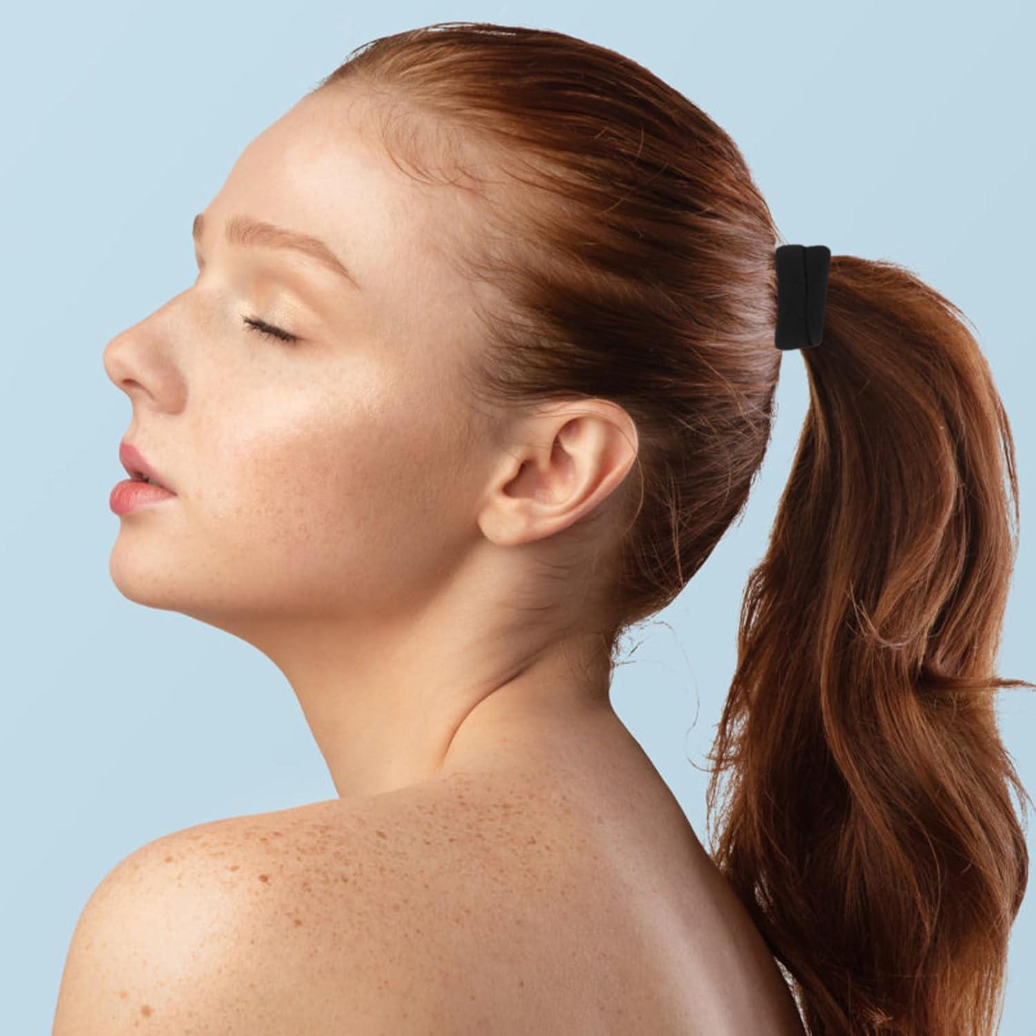 100 Damen Haargummis Schwarz Nylon Elastisch für Dicke Haare