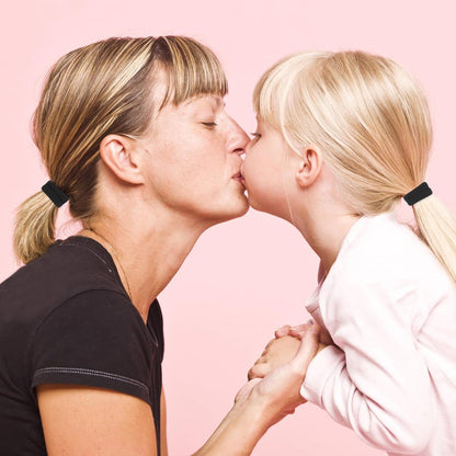 100 Damen-Haargummis Schwarz für Dicke Haare - Weiche Nylon Haarbänder & Pferdeschwanzhalter
