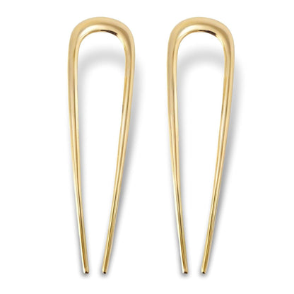 2er Set Gold Metall Französische Haarnadeln Haarpin Groß Dutt Hairpin