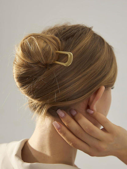 2er Set Gold Metall Französische Haarnadeln Dutt Haarnadel