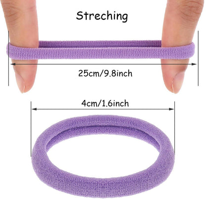 100 Damen Haargummis, Nylon, Elastischer Pferdeschwanzhalter, Mehrfarbig