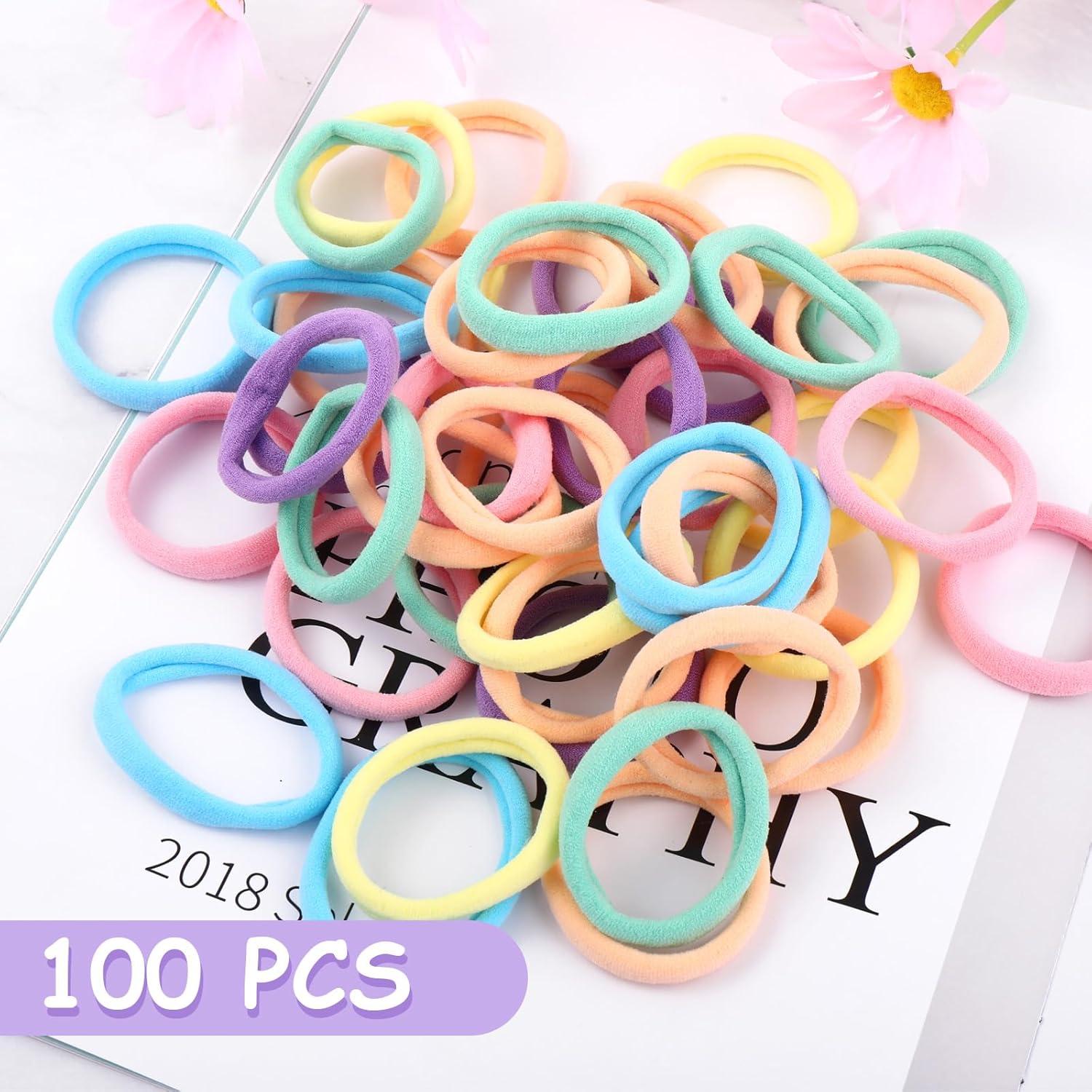 100 Stück Damen Haargummis Haarband Nylon Pferdeschwanzhalter