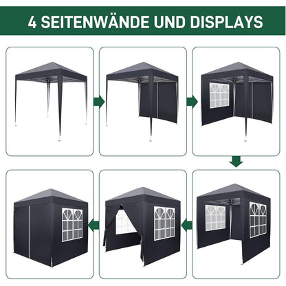 Faltpavillon 2x2m – Wasserdicht, Stabil & UV-Schutz für Garten & Camping