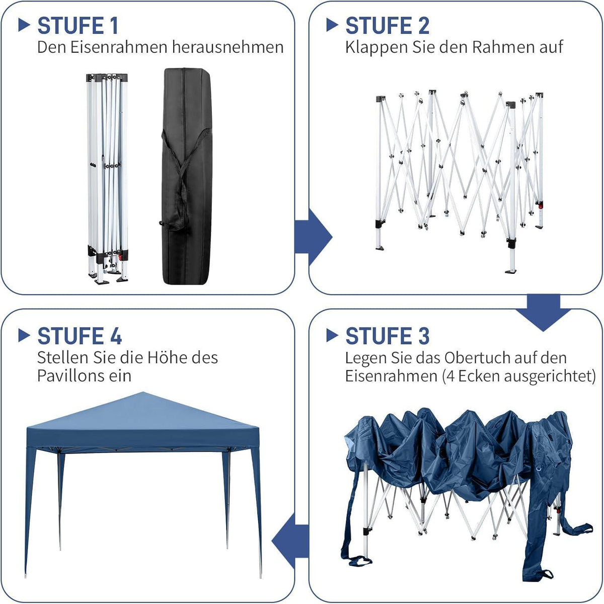 3x3m Faltpavillon – Wasserdicht, Stabil & UV-Schutz für Garten & Camping