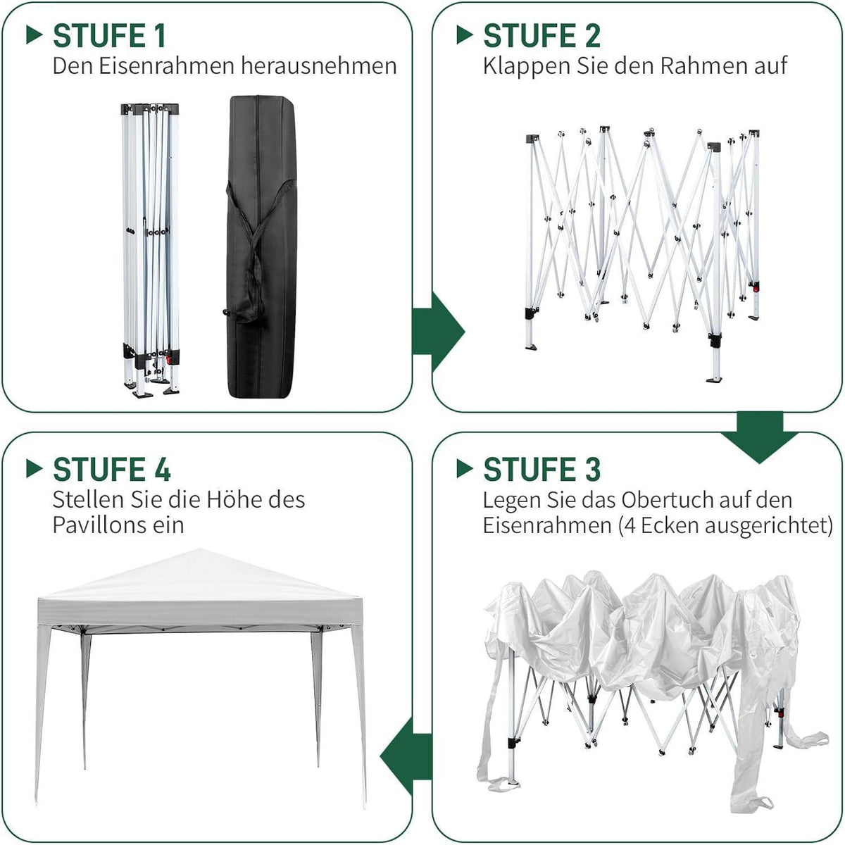 3x3m Faltpavillon – Wasserdicht, Stabil & UV-Schutz für Garten & Camping
