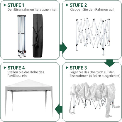 3x3m Faltpavillon – Wasserdicht, Stabil & UV-Schutz für Garten & Camping