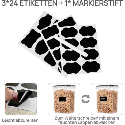 Vorratsdosen Set 11 Stück luftdicht BPA-frei mit Etiketten