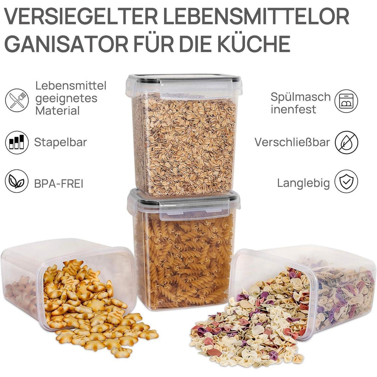 Vorratsdosen Set 11 Stück luftdicht BPA-frei mit Etiketten