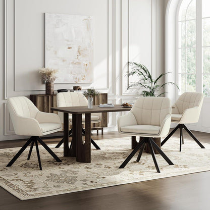Drehstuhl Esszimmer Beige 2er Set – Ergonomisch & Kratzschutz