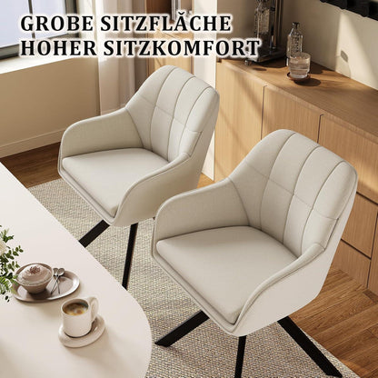 Drehstuhl Esszimmer Beige 2er Set – Ergonomisch & Kratzschutz