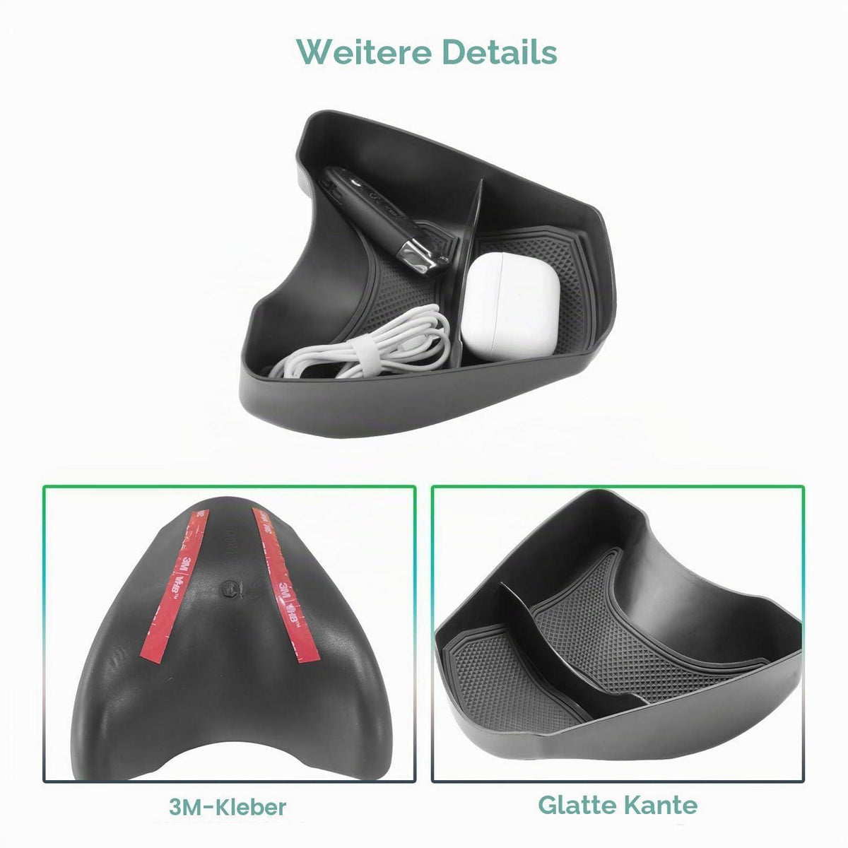Mittelkonsole Organizer für Renault Twingo 3 (2014-2024) Schwarz