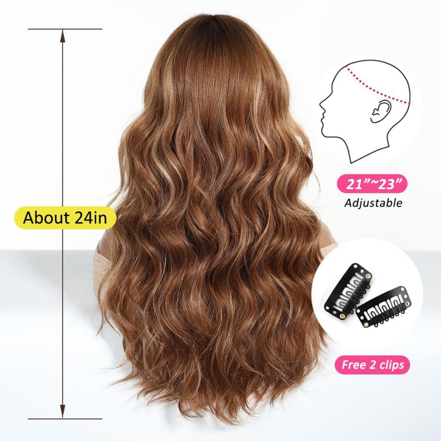 Lange Ombre Ingwer Perücke Damen Synthetische Hitzebeständige Perücke Party Cosplay Wear