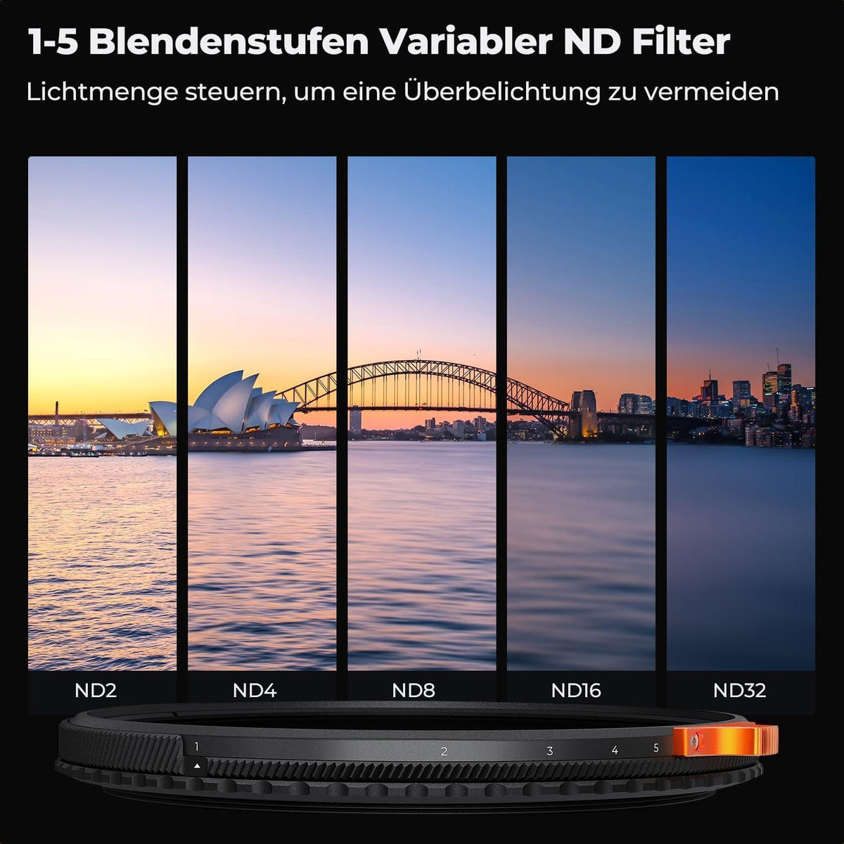 ND-Polfilter 105mm 2-in-1 Graufilter für Videoaufnahmen