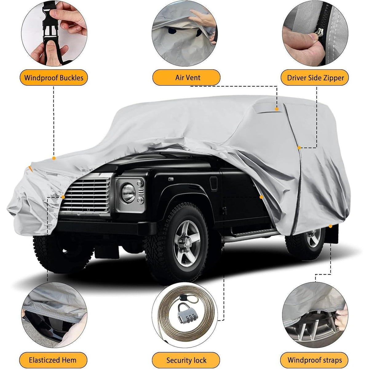 Autoabdeckung wasserdicht Land Rover Defender 110 (1990-2016)