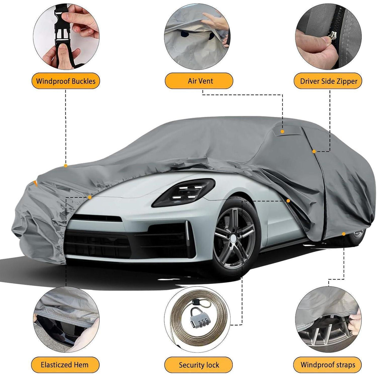 Wasserdichte Autoabdeckung für Porsche Panamera 2014-2025
