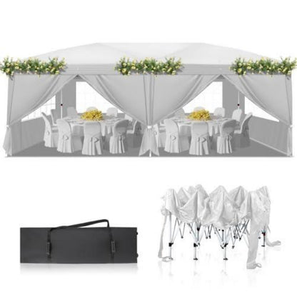 Bonnlo Gazebo 3x6m – Höhenverstellbares Partyzelt mit Seitenteilen